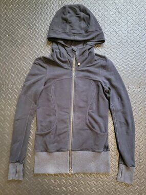Lululemon athletica Womens Scuba Hoodie, Full Zip, Black, Size 6, Pockets, Used